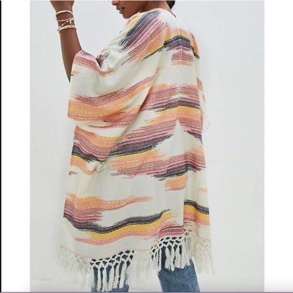 NWT Anthropologie Sunrise‎ Embroidered Kimono Woven Cotton OS $108 - Picture 4 of 14